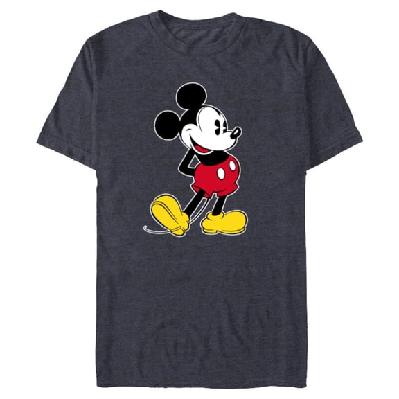 Disney Mickey Mouse Classic Pose - Short Sleeve Blended T-Shirt for Adults- Customized-Navy Heather