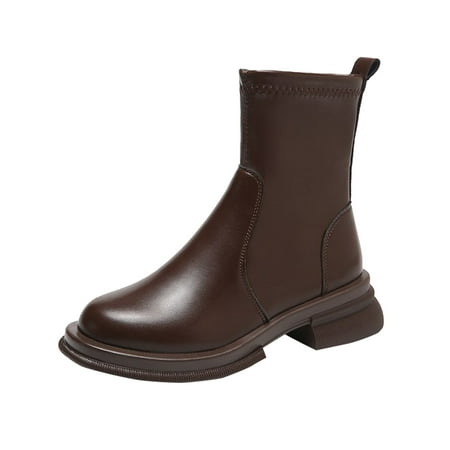 

NN Boots For Women Ankle Booties Women s Chelsea Boots Fashion Lug Sole Chunky Heel Slip on Elastic Ankle Booties