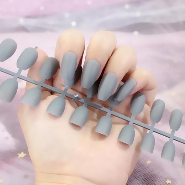 Uñas postizas, uñas postizas, regalos para mujeres, uñas largas mate carnosas, 24 parches para uñas postizas, parche para uñas postizas, pegatinas para uñas