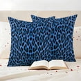 thumbnail image 3 of Blue Leopard Print Outdoor Waterproof Pillow Covers, Vintage Abstract Animal Patterned Art Decorative Square Throw Pillowcase Sofa Cushion Sham for Patio/Couch/Chair, 20"x20" 2 Pack, 3 of 8
