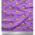 thumbnail image 1 of Soimoi Purple Cotton Duck Fabric Dot & Ranunculus Floral Print Fabric by the Yard 42 Inch Wide, 1 of 3