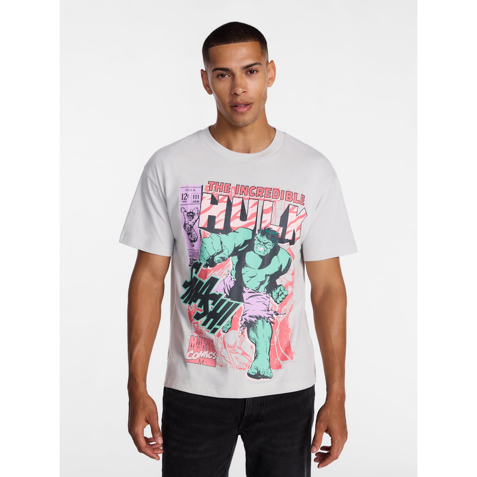 Marvel Comics Men's and Big Men's Hulk Smash Graphic Tee, Sizes S-3XL