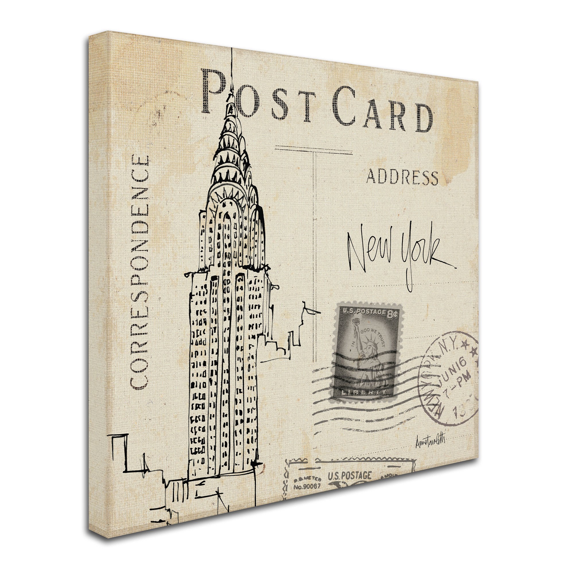 Trademark Fine Art "Postcard Sketches I" Canvas Art by Anne Tavoletti