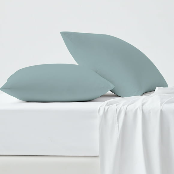 Color Sense 100% Cotton Pillowcase, 300 Thread Count Sateen, Wrinkle Resistant, Quick Dry, Soft & Smooth, 2-Piece Set, Standard, Teal