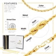 thumbnail image 3 of BEBERLINI Men Rope Chain 14K Gold Filled Necklace 24" Fashion Jewelry Gift 5 mm, 3 of 7