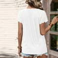thumbnail image 4 of gakvbuo Womens Tops!Women Casual Patchwork Lace Solid Short Sleeve V-Neck Tops, 4 of 6