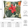 thumbnail image 3 of Hibiscus Flowers Pillow Covers 18 x 18 Set of 2 Tropical Floral Decorative Throw Pillow Cover Palm Leaf Hawaiian Linen Outdoor Pillowcases Farmhouse Home Decor for Couch Bed Sofa, Red Green, 3 of 6