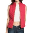 thumbnail image 2 of Ma Croix Womens Solid Quilted Padded Vest Jacket Zip Up Padding Outerwear, 2 of 7
