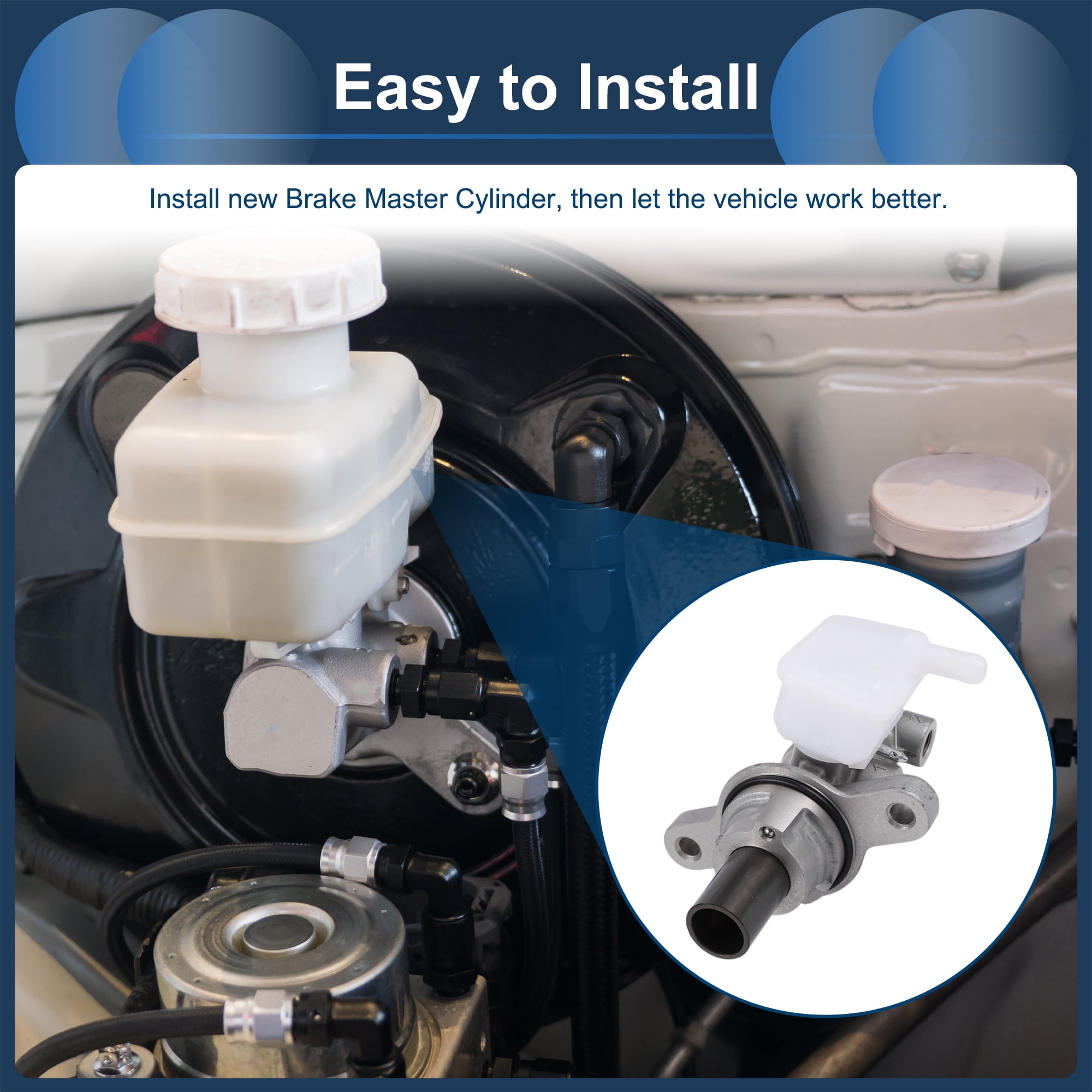 Unique Bargains Brake Master Cylinder with Reservoir for Honda Accord 2019-2023 Hydraulic