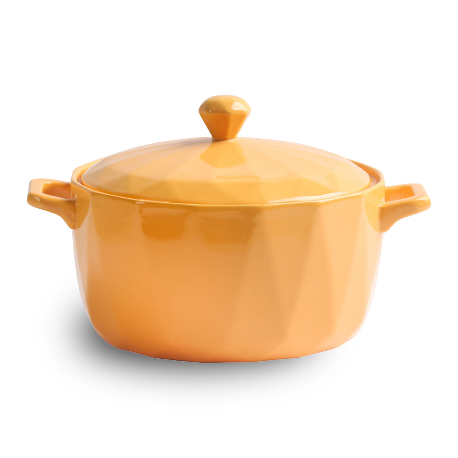 Qeeadeea Ceramic Soup Bowl With Lid, Shallow Bowl With Handle, Udon