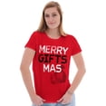 thumbnail image 3 of Funny Merry Christmas Presents Pun Womens Fitted Plus Size Graphic Tee Brisco Brands 2X, 3 of 5