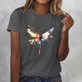 thumbnail image 2 of Sexlip Women's Dragonfly Print Short Sleeve T Shirt Cute Design Lightweight Material Daily Casual Wear Gray XL, 2 of 4