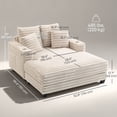 thumbnail image 3 of HOMCOM Chaise Longue de 60 Pouces pour l'Intérieur, Grand Canapé-Lit Rembourré, Beige, 3 of 10
