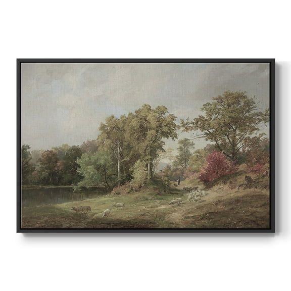 Vintage Landscape-CCCXXIII By Wexford Home Framed in Black Wood Gallery Wrapped Canvas 17 in. x 25 in.