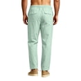 thumbnail image 5 of GrmtClth Mens Linen Casual Pants Adjustable Elastic Waistband Loose Fit Multi Pocket Breathable Summer Beach Daily Walking Trousers Mint Green 2XL, 5 of 7