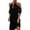 Black, variant on Viikei Plus Size Short Sleeve Dress for Women Lace O-Neck Halter Solid Long Loose Dress