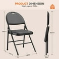 thumbnail image 3 of 6 Pack Padded Folding Chairs,Pu Leather Upholstered Foldable Chairs Set,Soft Cushioned Chairs with Metal Frame,Portable High Back Chairs for Office,Party,Dining Room, 3 of 9