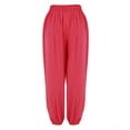 thumbnail image 6 of Lroveb Palazzo Pants for Women,High Waisted Baggy Hippie Gypsy Boho Pants, Plus Size Solid Color Casual Loose Pants Yoga Trousers Red, 6 of 6