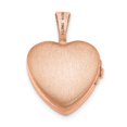 thumbnail image 3 of FB Jewels Sterling Silver Rose Gold-plated & Diamond Polished 12mm Heart Locket, 3 of 5