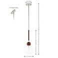 thumbnail image 3 of SAFAVIEH Roxora Dark Walnut Metal Pendant Light with Clear Glass Shade, 3 of 8