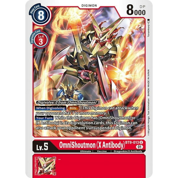 Digimon X-Record Uncommon OmniShoutmon (X Antibody) BT9-013