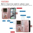 thumbnail image 2 of Dteck for iPhone 16 Plus Wallet Case, 2 In 1 Detachable Protective Phone Case Women Men Kickstand flip Cover Wrist Strap Zipper Credit Card Holder Slots for iPhone 16 Plus,Rosegold, 2 of 6