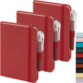 thumbnail image 1 of HUGFEGWE Small Leather Notebook Journal Notepad with Pen for Writing Women, Mini Pocket Small Notepad Lined Address Note Book Note Pads for Work Travel, Red Waterproof Leather Cover AZ824-8055, 1 of 7