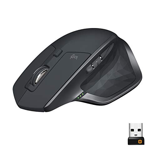 Logitech MX Master 2S Wireless Mouse - on Any Surface, Hyper-Fast Scrolling, Ergonomic Shape, Rechargeable, Control Upto 3 Mac and Windows Computers (Bluetooth or USB), Graphite -