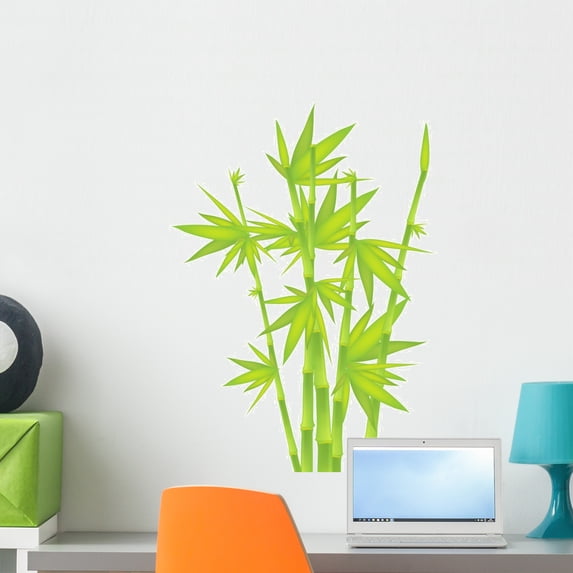 Green Bamboo Wall Decal by Wallmonkeys Peel and Stick Graphic (24 in H x 23 in W) WM157175