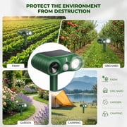 2 Pack Solar Cat Repellent for Gardens, Ultrasonic Animal Repeller with USB & Solar, Waterproof Cat Scarers for Gardens with Motion Sensor for Farm Squirrels Dogs Cats Foxes Birds