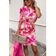 thumbnail image 2 of Cismea - Mujer de Un Hombro Batwing Cabo Mini Vestido Leopardo Colorblock Loose Casual Party Dress Cismea Falda larga, 2 of 4