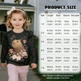 thumbnail image 2 of Xixirimido Capybara Floral Black Print Girls Toddler Sweatshirt Long Sleeve Ruffle Shoulder Pullover Sweater Graphic Crewneck Top Cozy Fall Winter Clothes, for 4-5T, 2 of 7