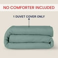 thumbnail image 3 of Kotton Culture 1Pc Twin Size Duvet Cover Only 100% Egyptian Cotton Sateen 600 TC Ultra Soft Premium Durable Comforter Cover Zipper Closure & Corner Ties, Aqua Green, 3 of 4