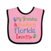 Inktastic Florida Grandma Grandpa Loves Me Boys or Girls Baby Bib