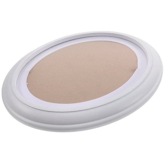 Oval Wooden Picture Frame Home Decor Wall Mounting Classic Photo Bamboo White 10 Inch