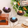 thumbnail image 6 of Twfbrm 2 Pcs Easter Bird Nest Decoration, Easter Decorations 3.2" Artificial Rattan Birds Nest Tabletop Ornament, Handmade Natural Twig Bird's Nest Crafts DIY Spring Decor for Garden Yard Party, 6 of 9
