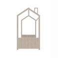 thumbnail image 6 of Twin Size Floor Bed, Velvet House Bed with Roof for Kids Teens Toddler, Wooden Platform Bed with Headboard and Footboard, Bed Frame for Bedroom Dorm, No Box Spring Needed, Can be Decorated, Beige, 6 of 7