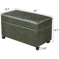 thumbnail image 2 of 32" Faux Suede Storage Ottoman Bench with Wheel, Rectangle Foot Rest Stool for Living Room, Bedroom, Entryway, 2 of 9