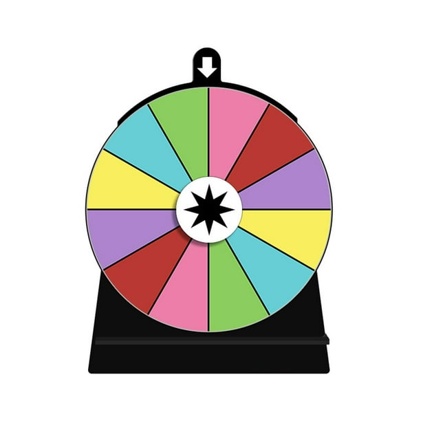 Rueda giratoria de color editable, portátil, reutilizable, juego de beber, rueda de la fortuna para 12 ranuras
