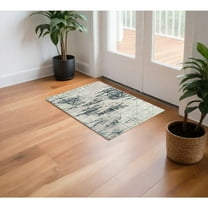 HomeRoots 2' X 3' Blue And Gray Abstract Area Rug