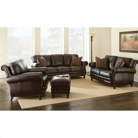 Steve Silver Company Cau 4 Piece Leather Sofa Set In Antique Chocolate Brown Com Antique Chocolate Brown, Steve Silver Leather Sofa Reviews
