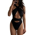 thumbnail image 4 of Cathalem Bathing Suit for Women -Modest 1 Piece Bathing Suit Beach Outfit Sexy Sport Swim Suits (Black,M), 4 of 4