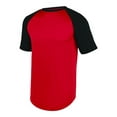 thumbnail image 2 of Augusta Youth Wicking Short Sleeve Baseball Jersey 1509 Red/Black S, 2 of 3
