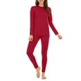 thumbnail image 4 of American Trends Thermal Underwear for Women Long Johns Women with Fleece Lined Base Layer Women Cold Weather Thermals Top and Bottom Set Large Red, 4 of 5