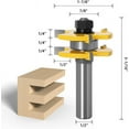 45 Degree Lock Miter Router Bit + Tongue Drill Bit + Slotting Cutter