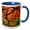 Blue/White, variant on 3drose, Usa, Oregon, Portland. Japanese Garden Maple Tree - Us38 Bja0662 - Jaynes Gallery, 11oz Two-tone Black Mug