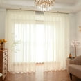 thumbnail image 6 of Window Sheer Curtains Yellow Curtains Clear Curtains Basic Rod Pocket Panel for Kitchen Bedroom Children Living Room Yard(55" X 63", Yellow), 6 of 9