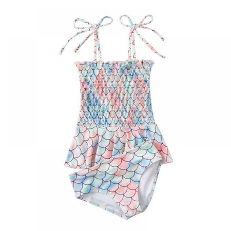 

Girls One Piece Swimsuit with Strapless Skirt Kids High Waist Bikini Beach Swimwear for Teen Girl 4-14 Years
