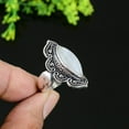thumbnail image 3 of Natural Rainbow Moonstone Gemstone 925 Sterling Silver Ring Size 11.5, 3 of 3