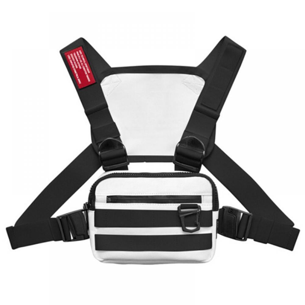 Night Running Reflective Vest Chest Bag Belt Phone Holder Outdoor Fitness Unisex 